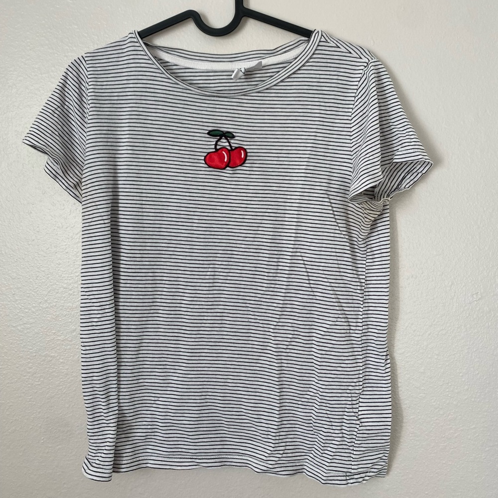 H&M Black and White Striped Tee